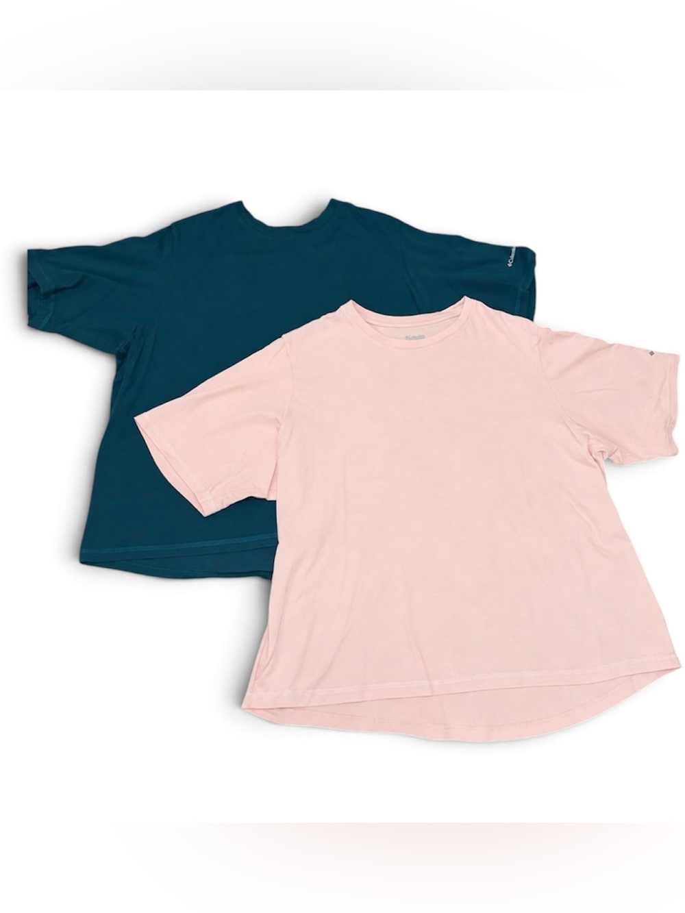Columbia Women’s Classic Crewneck Tee - Pink and Teal Size XL